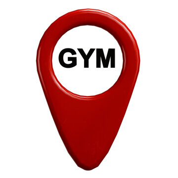 Red Gym Location Map Pin Icon