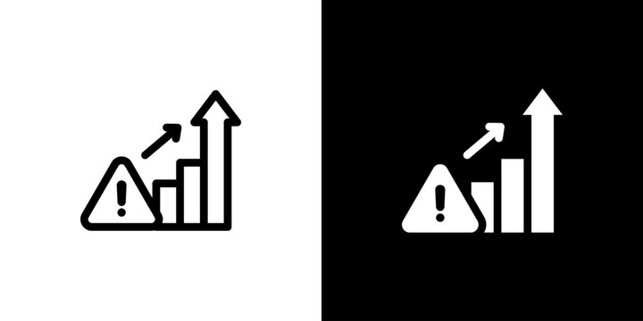 Incident Escalation icon concept with flat Black White Background. Vector illustration.