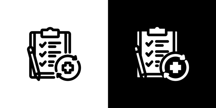 Emergency Preparedness icon concept with flat Black White Background. Vector illustration.