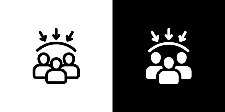 Workforce Resilience icon concept with flat Black White Background. Vector illustration.