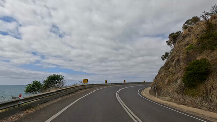Fototapeta premium Winding Coastal Highway Curve on the Great Ocean Road in Australia