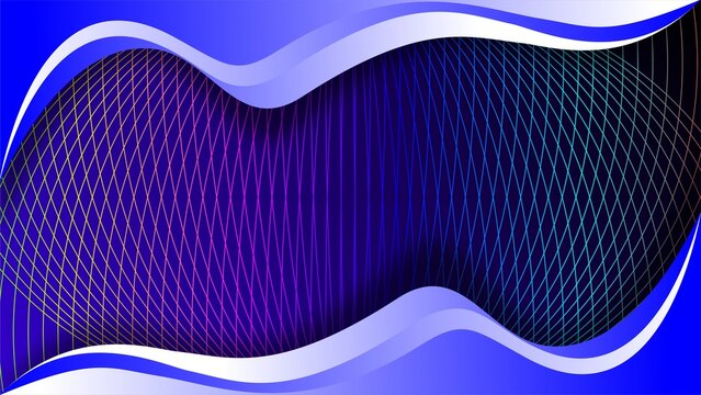Abstract Blue Gradient Wave Background with Multicolored Grid Line Pattern
Stunning modern vector illustration, combining smooth flowing wave shapes with elegant blue gradients and a layered rainbow