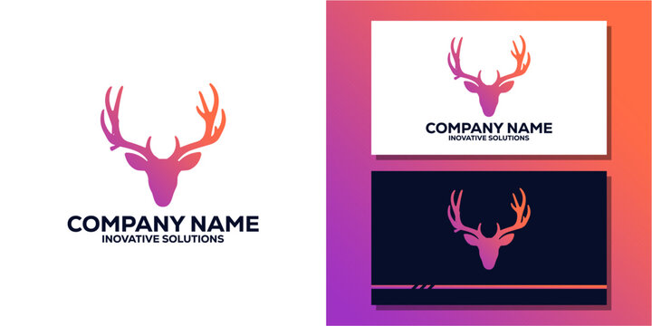 Elegant stag head logo for professional business branding.