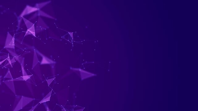 Blue purple Digital Network Connection Motion Background,Abstract Technology Data Nodes Animation for Artificial Intelligence,Corporate & AI Video Stream social media design element