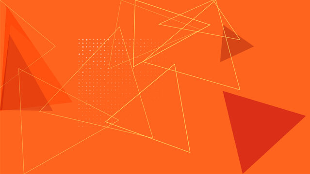 Geometric Triangle Pattern With Gradient Orange Background