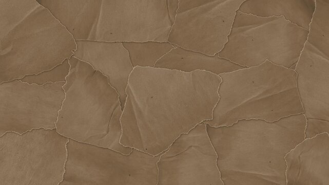 Seamless texture of crumpled brown paper sheets overlapping each other for design use
