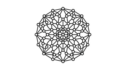 Geodesic dome structure black line drawing on white background © RKGolamRabb2.0