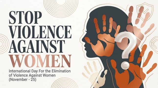 Modern Abstract Graphic Design Concept to Stop Violence Against Women and Girls Worldwide