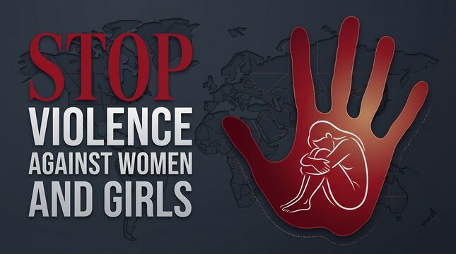 Stop Violence Against Women and Girls Symbolic Graphic Representation