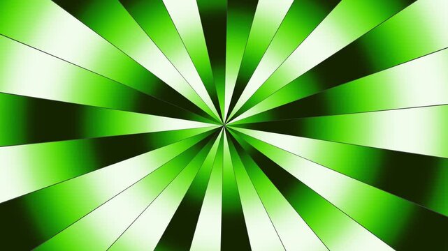 Abstract green and white zoom burst geometric background, digital geometric explosion background with monochromatic rays, 4k seamless computer animation.