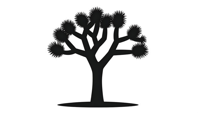Joshua tree silhouette isolated vector illustration of desert flora yucca brevifolia plant icon for design