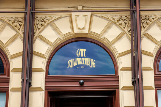 Cafe Schwarzenberg sign, Caf&eacute; Schwarzenberg first opened in the early 1860s, Vienna, Austria.