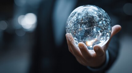 Fototapeta premium Crystal ball network