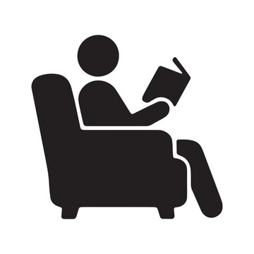 Flat icon of a woman with a bow book lover appreciation day simple vector illustration