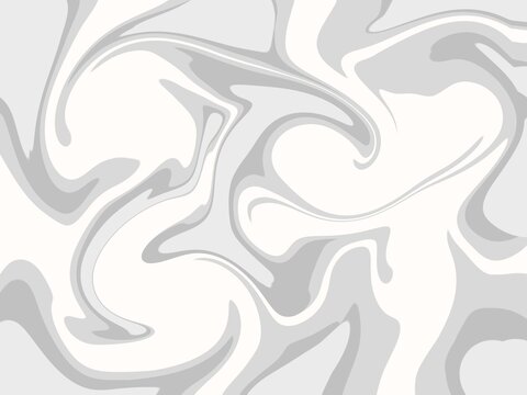 Abstract grey and white fluid marble liquid swirl pattern background texture
