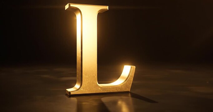 Elegant Golden Letter L Signage