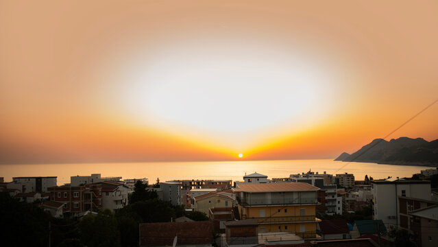 Sunset Over Ulcinj Coast in Montenegro