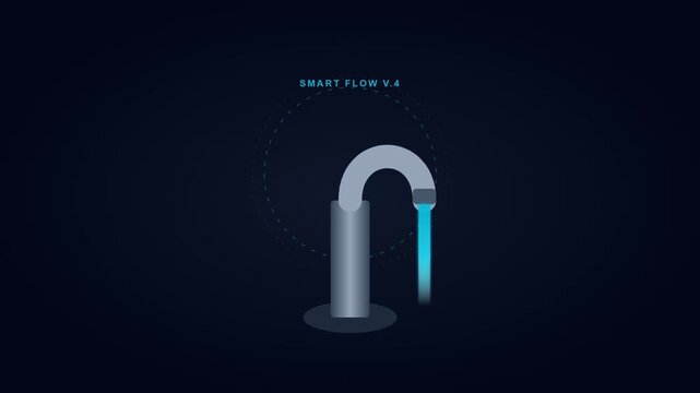 Abstract Water Flow Animation Representing Fluid Dynamics.