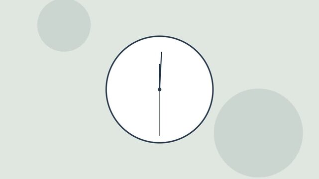 Minimalist clock face animation showing time passing in a loop.