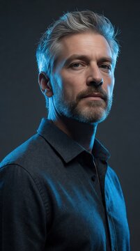Portrait of a handsome man with beard and stylish haircut