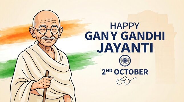 Mahatma Gandhi Abstract Portrait, Happy Gandhi Jayanti