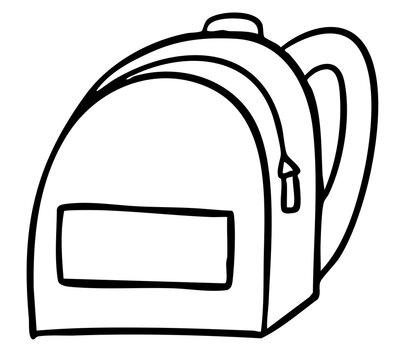 Hand drawn backpack outline for back to school, office workers, fashion, accessory, online shopping, department store, bag shop, lifestyle, leisure, work office, outfit of the day, what's in my bag