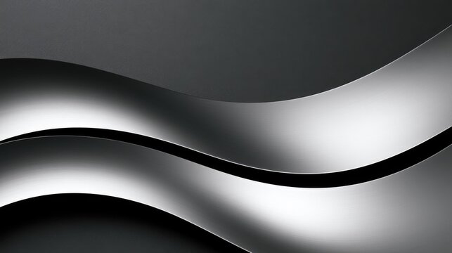 Abstract Metallic Waves Flowing Smoothly With Subtle Lighting.