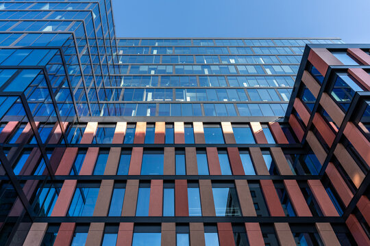 Modern Office Building Glass Facade Corporate Architecture Business Headquarters Blue Sky