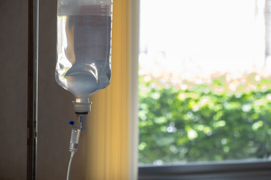 Intravenous drip hospital infusion saline bottle medical treatment epidemic patient care