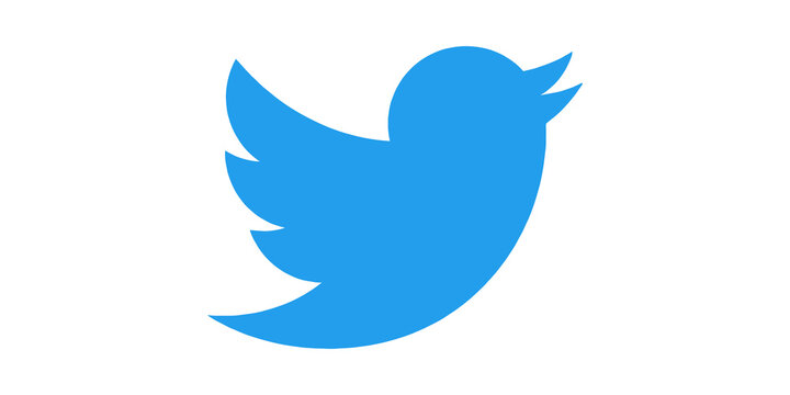 Twitter bird logo icon in classic sky blue silhouette style for global social media microblogging platform and online communication on transparent checkered background.