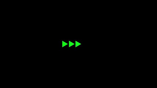 Arrow animation of looping rewind button concept. Rewind Graphic icon black background. play baton icon animated. animation