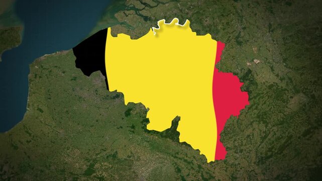 Belgium Flag Map Animation, Belgium Location Map, Europe Country Map