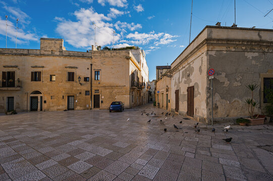 cityscape of the Lecce downtown during a late autumnal afternoon, Lecce, Italy