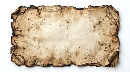 Fototapeta premium Old vintage paper scroll with burned edges and blank texture