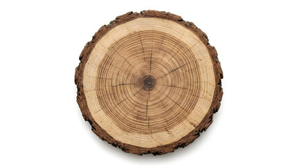 Fototapeta premium Natural round cross section of a wooden tree trunk with visible growth rings