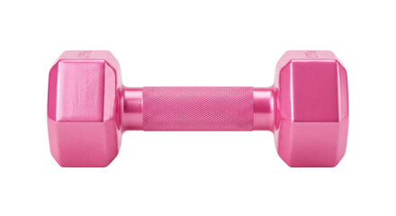Obraz premium Single pink hexagonal dumbbell for fitness and weight training exercises