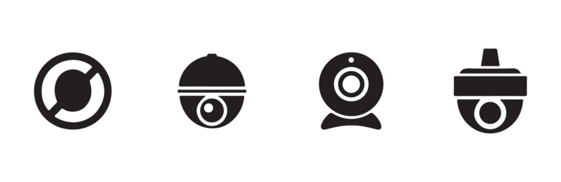 Round dome security camera icons for surveillance systems.