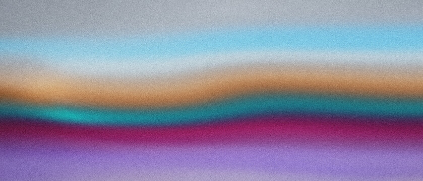 Granular texture blending horizontal bands of muted grey, serene blue, warm ochre, deep teal, fuchsia, lavender, ideal for abstract designs.