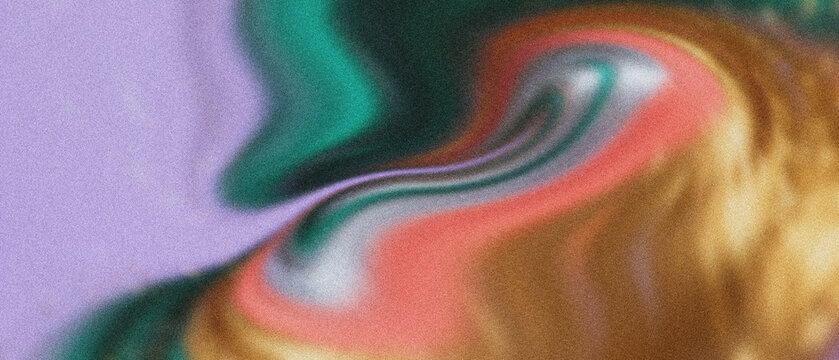 Granular lilac and deep teal currents interlace, revealing swirling metallic silver, blush coral, and molten amber gradients, ideal for web design