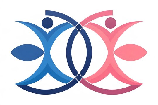 Abstract human figures forming a circle symbol of connection and unity