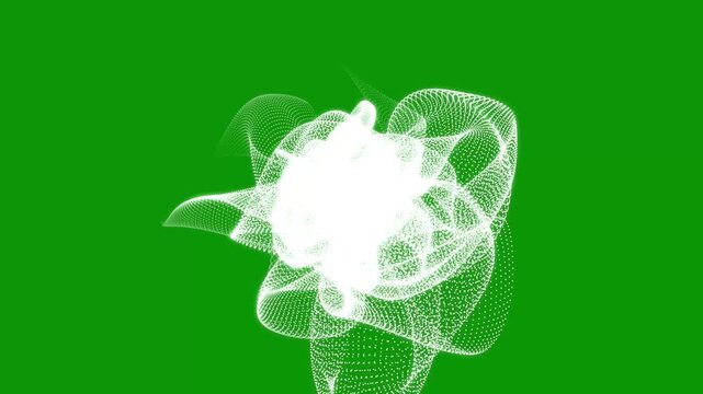 Futuristic sci fi digital particle wave animation with Trapcode Form style, glowing abstract technology mesh, colorful data visualization, seamless looping 4K UHD motion graphics background