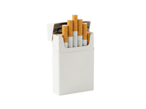 Pack of cigarettes in a box  isolated on transparent background