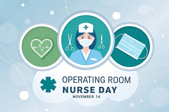 Operating room nurse day medical appreciation banner with operating, healthcare