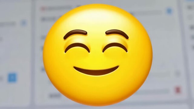 Emoji changes close-up from panic to gentle smile, anxiety relief, stress recovery, mental health message, user sentiment, chat sticker, app feedback, mobile messaging, supportive communication cue.