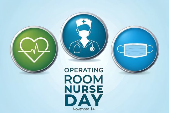 Operating room nurse day medical icons celebrating healthcare professionals