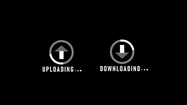 Minimalist circular uploading downloading animation loop technology concept