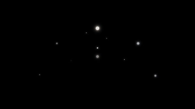 Stars shimmering in the dark night sky create a constellation pattern above the horizon of the earth.