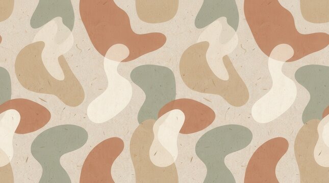 Organic shapes wallpaper with freeform biomorphic silhouettes on endless background