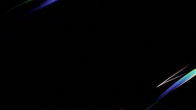 Abstract iridescent colorful refractions on a wavy glass shape, seamless loop 3d animation