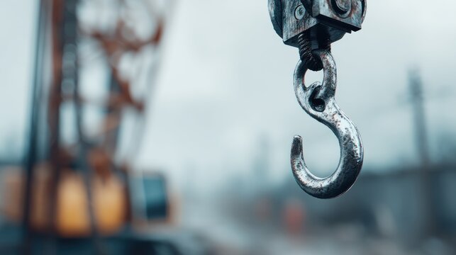 Metallic hook on transparent background